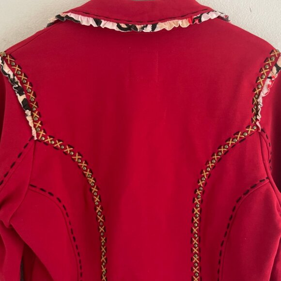 DOUBLE D RANCH Red Jacket with Studs, Ruffles, and Stitching: Size MEDIUM; NWOT! - Picture 4 of 11